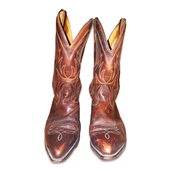 Boulet Vintage Leather Mid-Calf Cowboy Boots Made In Canada [9.5M/11F US] - Picture 2 of 6